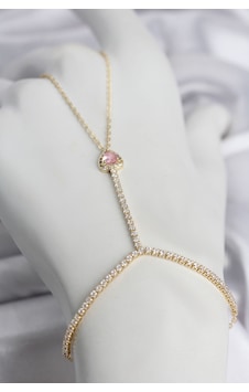 Gold Renk Pirinç Zirkon Taşlı Pembe Kalp Model Şahmeran Altın Gold Renk Pirinç Zirkon Taşlı Pembe Kalp Model Şahmeran Altın