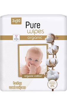Pure Wipes Pure Pamuklu Islak Havlu 3X90 Adet Pure Wipes Pure Pamuklu Islak Havlu 3X90 Adet