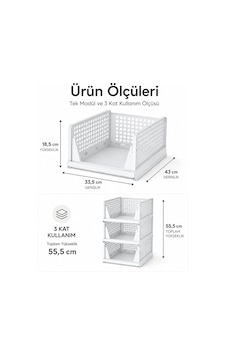 3 Katlı Portatif Organizer - Çok Amaçlı Kayar Raf 18.5x33.5x43cm Toplam 55.5cm 5468 Renkli 3 Katlı Portatif Organizer - Çok Amaçlı Kayar Raf 18.5x33.5x43cm Toplam 55.5cm 5468 Renkli