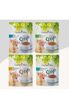 4 Farklı Aromalı Kedi Çorbası 4x40gr Tavuk-somon-ördek-balık 4 Farklı Aromalı Kedi Çorbası 4x40gr Tavuk-somon-ördek-balık