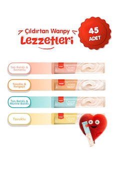 Wanpy Creamy Cat Treat Karışık Krema Sıvı Kedi Ödül Maması 45 x 14 G Wanpy Creamy Cat Treat Karışık Krema Sıvı Kedi Ödül Maması 45 x 14 G