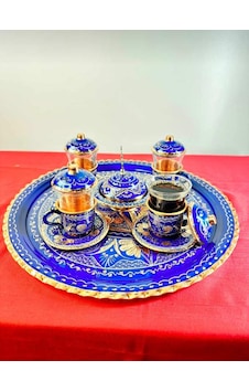 4lü Bakır Fincan Takımı Ve Lokumluk Tepsi 4lü Bakır Fincan Takımı Ve Lokumluk Tepsi