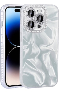 Apple Uyumlu iPhone 15 Pro Max Kılıf Airbagli Parlak Taş Detay Tasarımlı Zore Esila Kapak Beyaz Apple Uyumlu iPhone 15 Pro Max Kılıf Airbagli Parlak Taş Detay Tasarımlı Zore Esila Kapak Beyaz