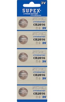 Supex Extra Long Battery CR2016 3V Blister Lityum Pil 5'li Supex Extra Long Battery CR2016 3V Blister Lityum Pil 5'li