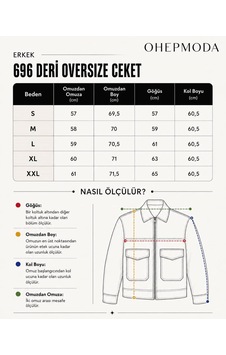 Ohepmoda Oversize Rahat Kalıp Cep Detaylı Erkek Deri Ceket Siyah
