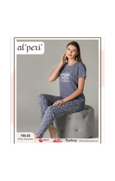 Moda Alperi 780-25 Kısa Kol Pijama Takımı Gri