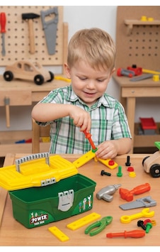 Power Tool Box 12 Parça Eğitici Oyuncak Tamir Çantası Seti 3+ Yaş Power Tool Box 12 Parça Eğitici Oyuncak Tamir Çantası Seti 3+ Yaş