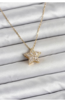 316l Çelik Zincir Gold Renk Zirkon Taşlı Yıldız Model Kadın Kolye Çok REnkli 316l Çelik Zincir Gold Renk Zirkon Taşlı Yıldız Model Kadın Kolye Çok REnkli