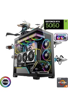 Güneysu 5600-16-1-5060-A520-240-M9-S R5-5600 16 GB 1 TB SSD RTX5060 Free Dos Masaüstü Oyuncu Bilgisayarı