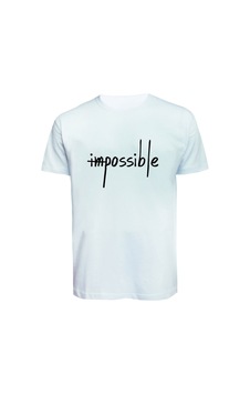 Baranışık Unisex İmpossible Yazılı Baskılı Tişört Pamuk Penye Süprem Basic Beyaz Baranışık Unisex İmpossible Yazılı Baskılı Tişört Pamuk Penye Süprem Basic Beyaz
