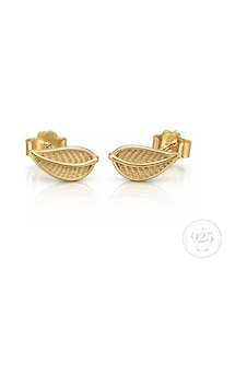 Servi 925 Ayar Gümüş Golden Leaf Yaprak Küpe-543 Altın - Gümüş Servi 925 Ayar Gümüş Golden Leaf Yaprak Küpe-543 Altın - Gümüş