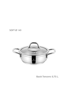 Sofram Soft 14 Cm Basık Tencere - 0,75 Litre Gümüş Sofram Soft 14 Cm Basık Tencere - 0,75 Litre Gümüş