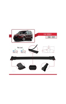 Fiat Doblo 2010-2022 Arası İle Uyumlu Fly Model Ara Atkı Tavan Barı Siyah 3 Adet Bar
