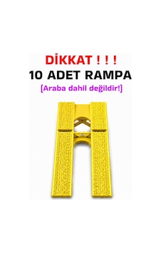 1:64 Ölçek Araba Rampası - Sarı - Lastik İzli - 10 Adet 1:64 Ölçek Araba Rampası - Sarı - Lastik İzli - 10 Adet