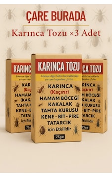 Karınca Tozu 3 Adet Kene & Bit & Pire & Tahta Kurusu & Hamam Böceği Karınca Tozu 3 Adet Kene & Bit & Pire & Tahta Kurusu & Hamam Böceği