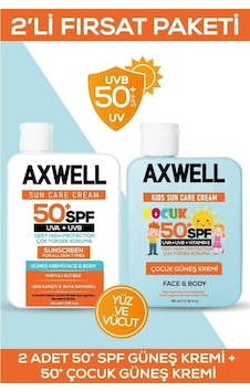 Axwell 50+ Spf Yetişkin ve Çocuk Güneş Kremi Seti Axwell 50+ Spf Yetişkin ve Çocuk Güneş Kremi Seti