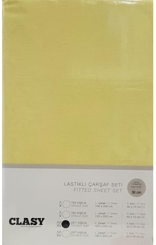 Clasy Çift Kişilik Lastikli Çarşaf Seti Sarı V1