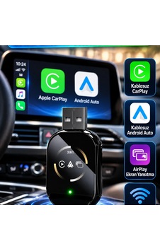 Kablosuz Carplay Ve Android Auto Adaptörü Airplay Ekran Yansıtma Kablosuz Carplay Ve Android Auto Adaptörü Airplay Ekran Yansıtma