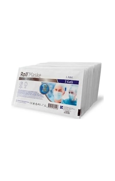 Roll Maske 3 Katlı, Tek Tek Paketli, 20 Adet Roll Maske 3 Katlı, Tek Tek Paketli, 20 Adet