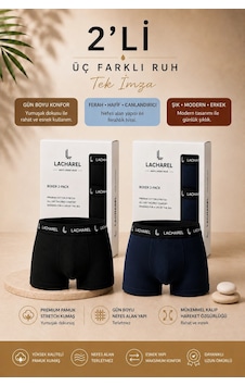 7 For All Mankind Erkek Likralı Pamuklu Nefes Alan Penye Boxer 2'li Paket - Siyah & Lacivert Çok Renkli 7 For All Mankind Erkek Likralı Pamuklu Nefes Alan Penye Boxer 2'li Paket - Siyah & Lacivert Çok Renkli