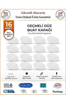 Trendhomm Buat Kapağı - Düz - Beyaz - 16 Adet Trendhomm Buat Kapağı - Düz - Beyaz - 16 Adet