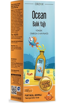 Orzax Ocean Omega3 Şurup 150 Ml - Portakal Orzax Ocean Omega3 Şurup 150 Ml - Portakal