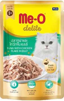 Me-O Delite Ton Balıklı ve Tavuklu Yetişkin Kedi Yaş Maması 70 G