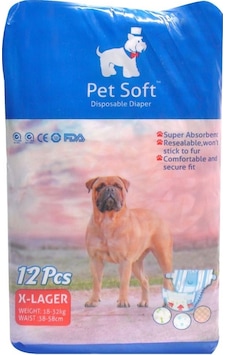 Pet Soft Köpek İçin Alt Tuvalet Bezi XL Boy 12'li 8 - 58 CM
