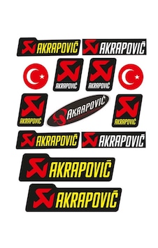 A4 Sticker Akrapovic Yapışkan Set Kırmızı - Beyaz A4 Sticker Akrapovic Yapışkan Set Kırmızı - Beyaz
