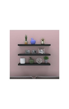 Siyah 3 Lü Set Gizli Duvar Rafı İle Modern Dekorasyon Aahşap Siyah 3 Lü Set Gizli Duvar Rafı İle Modern Dekorasyon Aahşap