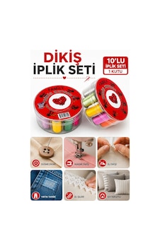Dikiş Kutusu 10 Renk Dikiş İpliği Seti