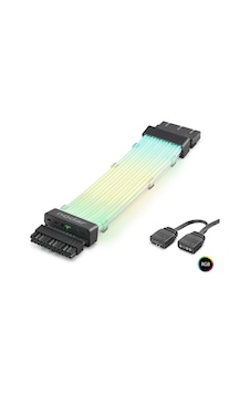 24 Pin Argb Power Supply Uzatma Kablosu Gümüş Kaplamalı Bükülebilir 2 Mm 108 Led Siyah Nd2814b