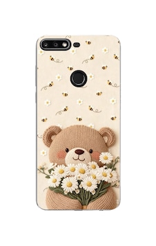 Huawei Y7 2018 - Honor 7c Uyumlu Arı Ve Papatya Sevimli Ayıcık Baskılı Silikon Kılıf Renkli Huawei Y7 2018 - Honor 7c Uyumlu Arı Ve Papatya Sevimli Ayıcık Baskılı Silikon Kılıf Renkli