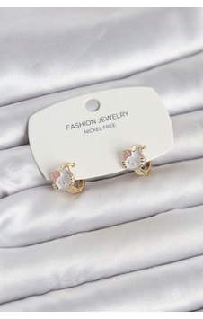 Kitty Model Gold Renk Pirinç Çocuk Küpe Altın Kitty Model Gold Renk Pirinç Çocuk Küpe Altın