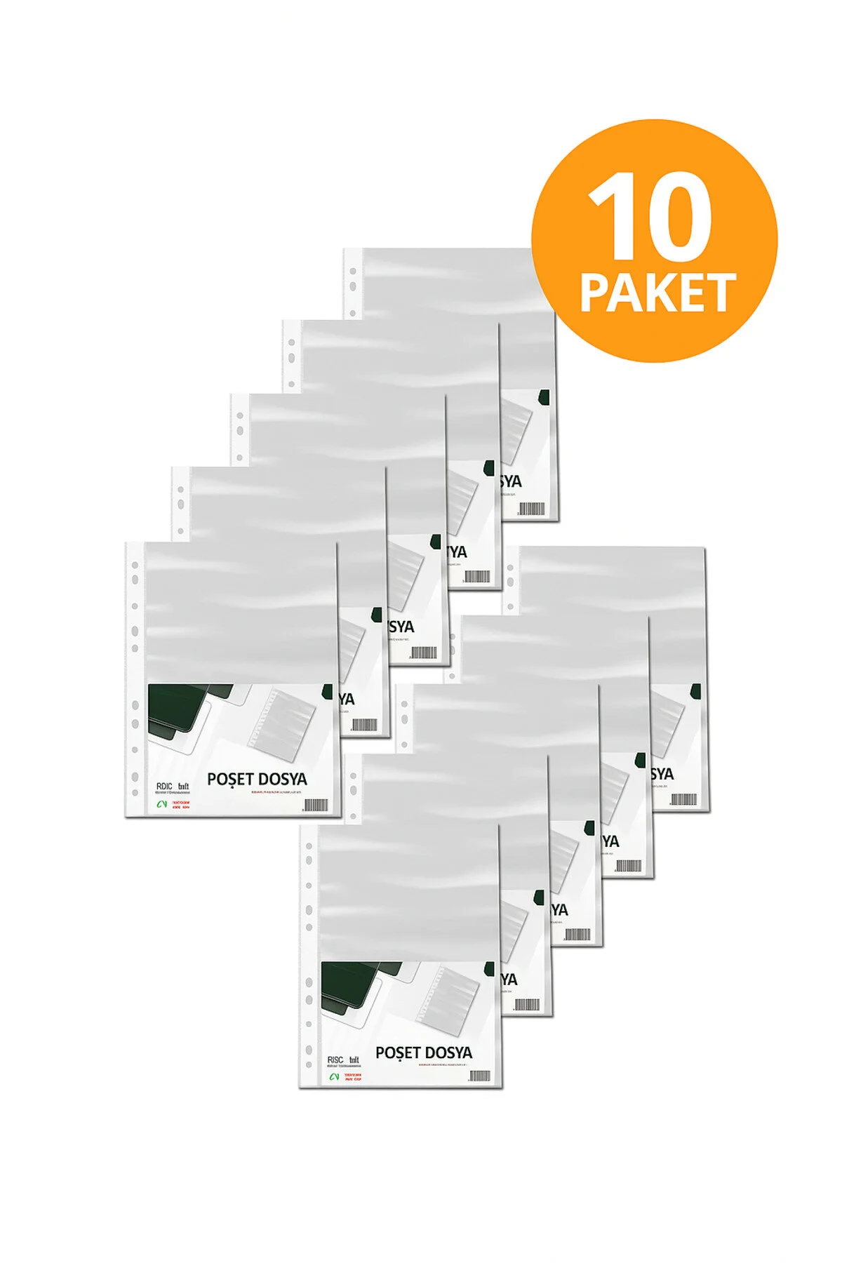 Şeffaf Poşet Dosya 100'lü - 10 Paket - Delikli, Klasör Uyumlu A4 10 Şeffaf Poşet Dosya 100'lü - 10 Paket - Delikli, Klasör Uyumlu A4 10