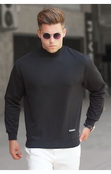 Madmext Siyah Balıkçı Yaka Sweatshirt 5301 Siyah Madmext Siyah Balıkçı Yaka Sweatshirt 5301 Siyah