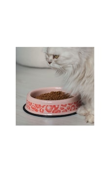 Emaye Kedi Köpek Mama Ve Su Kabı Renkli Pati - Pembe Emaye Kedi Köpek Mama Ve Su Kabı Renkli Pati - Pembe