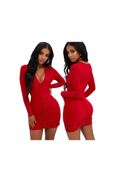 İkikareshop Mini Dekolteli Elbise Çok Renkli İkikareshop Mini Dekolteli Elbise Çok Renkli