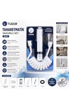 Beyaz Taharatmatik Seti Taharatmetik El Duşu- Hortum - Mafsal Vakumlu Set 5492 Çr