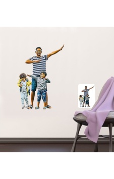 Kişiye Özel Tam Boy Baba Ve Oğullar Karikatürlü Duvar Sticker (50 Kişiye Özel Tam Boy Baba Ve Oğullar Karikatürlü Duvar Sticker (50