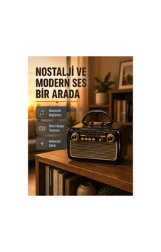 Trendlia Led Li Nostaljik Bluetooth Hoparlör Vintage Tasarım, Ahşap Doku Trendlia Led Li Nostaljik Bluetooth Hoparlör Vintage Tasarım, Ahşap Doku