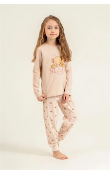 Rolypoly Kız Çocuk Baskılı Pijama Takımı Bej Rp3915-3 Rolypoly Kız Çocuk Baskılı Pijama Takımı Bej Rp3915-3