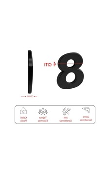 Yapışkanlı Kapı Numarası 50 Mm Siyah Renk 8 Rakam