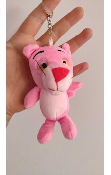 Pembe Panter Peluş Anahtarlık 13 Cm Çok Renkli
