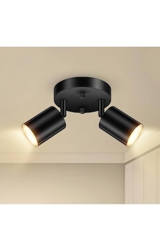 Retro Siyah Metal 2 Li Led Spot Tavan Plofyoner 180 Derece Hareketli Beyaz Ampullu Diğer Retro Siyah Metal 2 Li Led Spot Tavan Plofyoner 180 Derece Hareketli Beyaz Ampullu Diğer