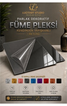 Lucitart Kendinden Yapışkanlı Parlak Dekoratif Pleksi Kare Duvar Paneli 9 Renk Seçeneği Modern Duvar Dekoru Füme Lucitart Kendinden Yapışkanlı Parlak Dekoratif Pleksi Kare Duvar Paneli 9 Renk Seçeneği Modern Duvar Dekoru Füme