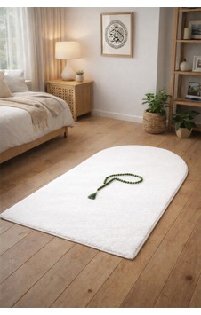 Raschel Carpet Dekoratif Yumuşak Yıkanabilir Diz Ağrıtmaz Kaymaz Taban Seccade Peluş Halı Namaz Halısı Beyaz Raschel Carpet Dekoratif Yumuşak Yıkanabilir Diz Ağrıtmaz Kaymaz Taban Seccade Peluş Halı Namaz Halısı Beyaz