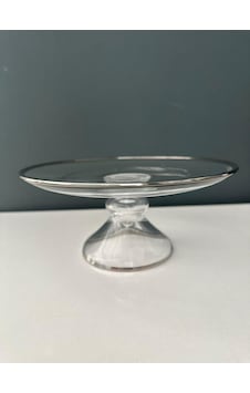 Decorıum Cam Ayaklı 21 Cm Servis Tabağı Dalıa Platin M06453-ab