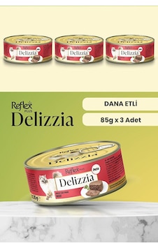 Reflex Plus Delizzia / Kıyılmış Dana Etli Yetişkin Kedi Maması 85g X 3 Adet Reflex Plus Delizzia / Kıyılmış Dana Etli Yetişkin Kedi Maması 85g X 3 Adet