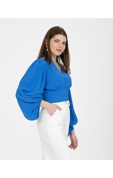 Crop Bluz Mavi 001